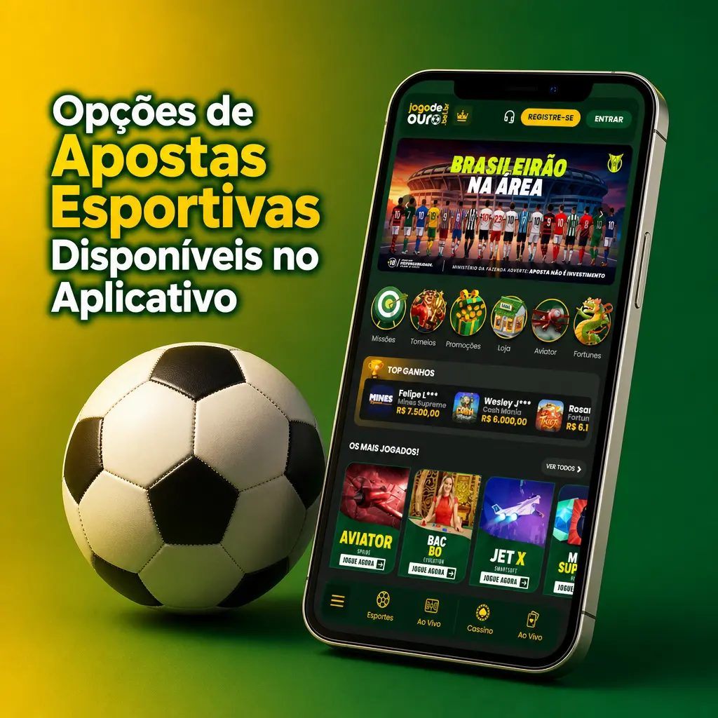 Modalidades de apostas esportivas disponíveis no aplicativo Jogo de Ouro