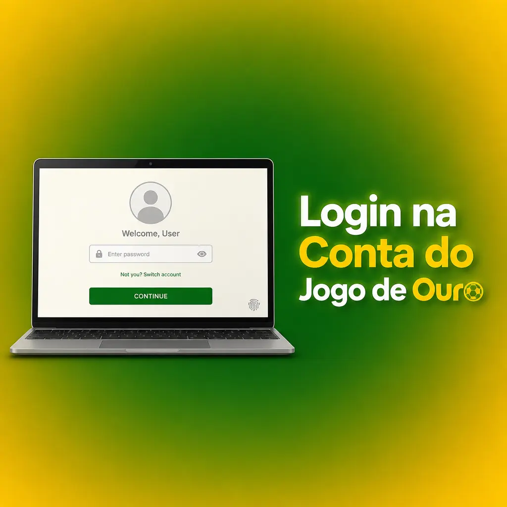 Tela de login da conta no Jogo de Ouro